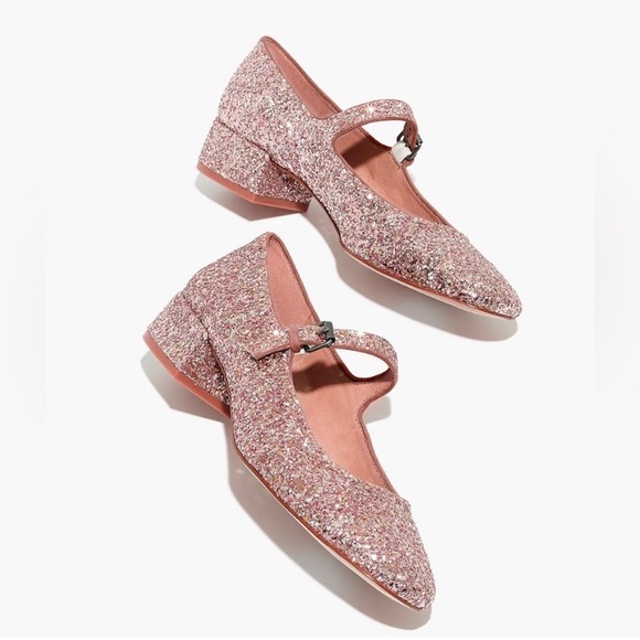 Madewell Shoes - Madewell Pink Glitter Mary Janes Delilah Size 10